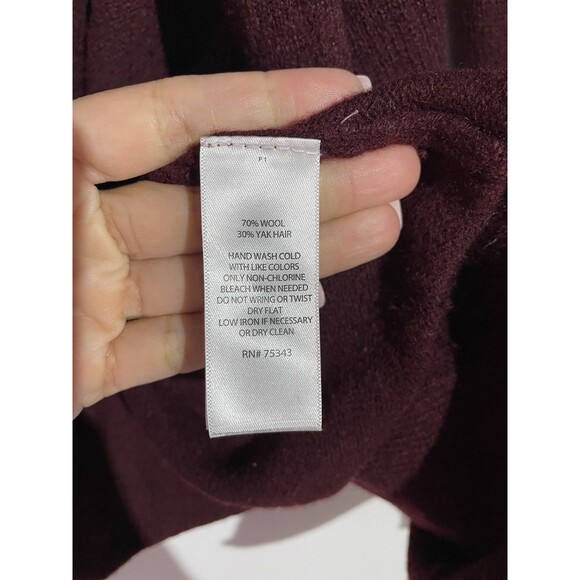 Adrienne Vittadini Cardigan S Yak Hair Wool Burgundy Quite Luxury Minimalist - Picture 5 of 11